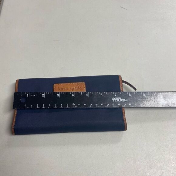 KATE SPADE Women’s Wallet P091 Blue Tan Yellow 4X7.5 With Checkbook Holder - Picture 6 of 15